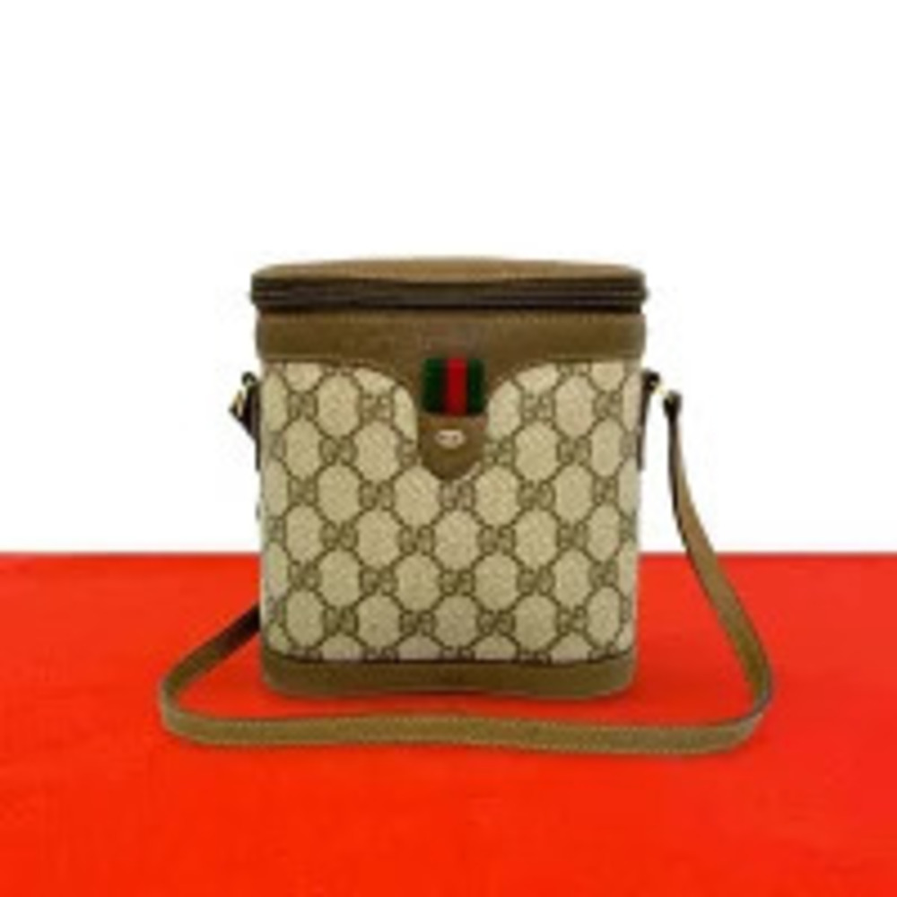 Gucci Sherry GG Leather Shoulder Bag Brown